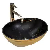 Умивальник (раковина) REA SOFIA GOLD MARBLE BLACK накладний (REA-U8012)