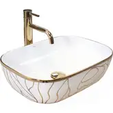 Умивальник (раковина) REA BELINDA WAVE WHITE GOLD накладний білий (REA-U8472)