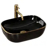 Умывальник (раковина) REA BELINDA BLACK GOLD EDGE накладной (REA-U8796)