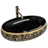 Умывальник (раковина) REA MERYL BLACK / GOLD накладной черный/золотой (REA-U8811)