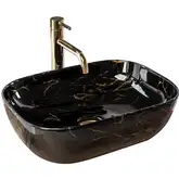 Умывальник (раковина) REA BELINDA BLACK MARBLE SHINY накладной черный (REA-U8907)