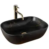 Умывальник (раковина) REA BELINDA BLACK MARBLE MAT накладной черный матовый (REA-U8908)