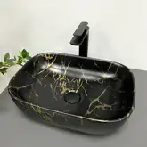 VBI RAVENNA MARBLE BLACK MATT Умивальник накладний, чорний (VBI-011209)