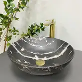 VBI AMALFI BLACK ONYX Умивальник накладний, чорний матовий (VBI-013403)