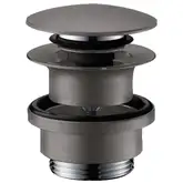 Донний клапан для умивальника Hansgrohe з переливом push-open, Brushed Black (50100340)