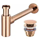 Сифон универсальный для раковины (умывальника) REA ROSE GOLD CLICK-KLAK розовое золото (REA-A8541)