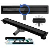 Трап для душа REA NEO PRO BLACK 2в1 черный 90 см (REA-G8908)