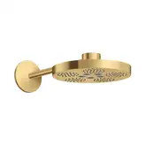 Верхній душ Axor One 280 2jet із настінним кронштейном, Brushed Gold Optic (48492250)