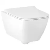 Унитаз подвесной, укороченный Rimfree (безободковий) Geberit Smyle Square с сиденьем Soft Close (500.379.01.1+500.688.01.1)