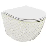 Подвесной унитаз MEXEN LENA WHITE DIAMOND GOLD (MEX-30224009)
