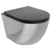 Подвесной унитаз MEXEN LENA SILVER BLACK MATT с узором (MEX-30224072)
