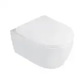 Унитаз подвесной Qtap Linnet безободковый с сиденьем Slim Soft-close QT0331106W