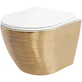 Подвесной унитаз REA CARLO FLAT BRUSH GOLD золотой (REA-C6942)