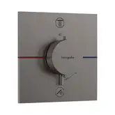 Термостат на 2 потребителя со встроенной защитной комбинацией EN 1717 Hansgrohe ShowerSelect Comfort E (цвет - матовый чёрный хром) 15578340