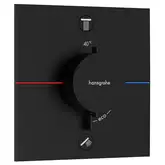 Термостат на 2 потребителя со встроенной защитной комбинацией EN 1717 Hansgrohe ShowerSelect Comfort E (цвет - чёрный матовый) 15578670