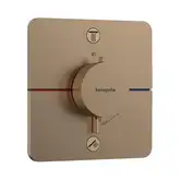 Термостат на 2 потребителя со встроенной защитной комбинацией EN 1717 Hansgrohe ShowerSelect Comfort Q (цвет - шлифованная бронза) 15586140