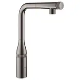 Змішувач для кухні GROHE Essence SmartControl з висувним L-подібним виливом, графіт глянець (31615A00)
