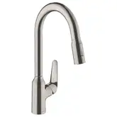 Кухонный смеситель 220, с вытяжным душем, 2jet Hansgrohe Focus M42 (цвет - сталь) 71800800