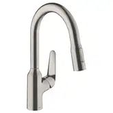 Кухонный смеситель 180, с вытяжным душем, 2jet sBox Hansgrohe Focus M42 (цвет - сталь) 71821800