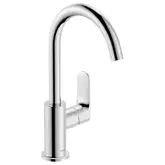 Смеситель для раковины высокий 210 Hansgrohe Rebris S (цвет - хром), с донным клапаном 72536000