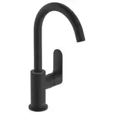Смеситель для раковины высокий 210 Hansgrohe Rebris S (цвет - чёрный матовый), с донным клапаном 72536670