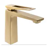 Змішувач для умивальника (раковини) REA PARKER BRUSHED GOLD LOW низький (REA-B4809)