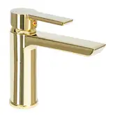 Смеситель для раковины (умывальника) REA ARGUS GOLD золотой низкий (REA-B6212)