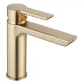 Смеситель для раковины (умывальника) REA ARGUS BRUSHED GOLD золотой матовый низкий (REA-B6410)