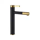 Змішувач для раковини (умивальника) REA SMART BLACK+GOLD чорний/золотий високий (REA-B7402)