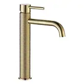 Смеситель для раковины (умывальника) REA GUSTO ONE LIGHT GOLD черный высокий (REA-B8405)