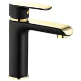 Смеситель для раковины (умывальника) REA BLOOM BLACK GOLD низкий (REA-B9933)