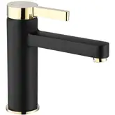 Смеситель для раковины (умывальника) REA POLO BLACK GOLD низкий (REA-B9977)
