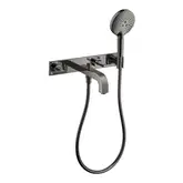 Змішувач настінний для ванни Axor Citterio 222 Lever на 3 отвори, Polished Black Chrome (39442330)