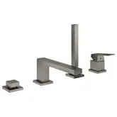 Смеситель на борт ванны Grohe Eurocube (цвет - тёмный графит, матовый), с душевым гарнитуром (19897AL1)