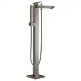 Смеситель для ванны напольный Grohe Eurocube (цвет - тёмный графит, матовый), с душевым гарнитуром (23672AL1)
