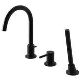 Смеситель для ванны KOHLMAN ROXIN BLACK на борт ванны (QB241RB)