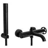 Смеситель для ванны и душа REA VERTIGO BLACK MAT черный настенный (REA-B9669)