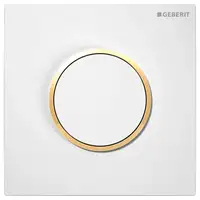 Кнопка для писсуара Geberit Sigma 10 (пластик белый глянцевый/золото) 116.015.KK.1