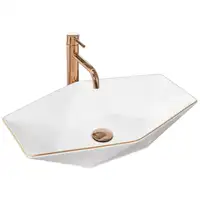 Rea Vegas Rose Gold Edge Умывальник, белый/розовое золото (REA-U5605)