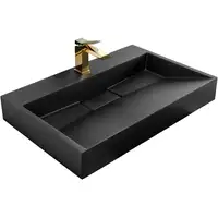 Умивальник (раковина) REA GOYA BLACK MAT 100 накладний - підвісний чорний матовий (REA-U8666)