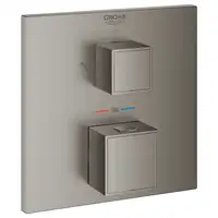 Термостат для душа с переключатилем на 2 положения Grohe Grohtherm Cube (цвет - тёмный графит, матовый) (24155AL0)
