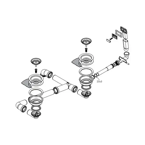 Сифон для мийки Hansgrohe D17-10 (43928000) Сифон для мийки Hansgrohe D17-10 (43928000)