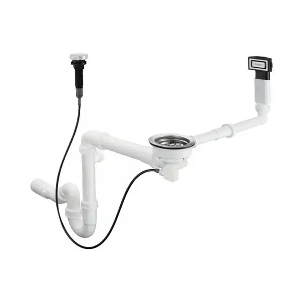Сифон з переливом для мийки Hansgrohe D16-11 Automatic на 1 чашу, хром (43937000)