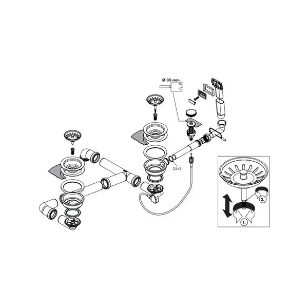 Сифон для мийки Hansgrohe D17-11 (43938000)
