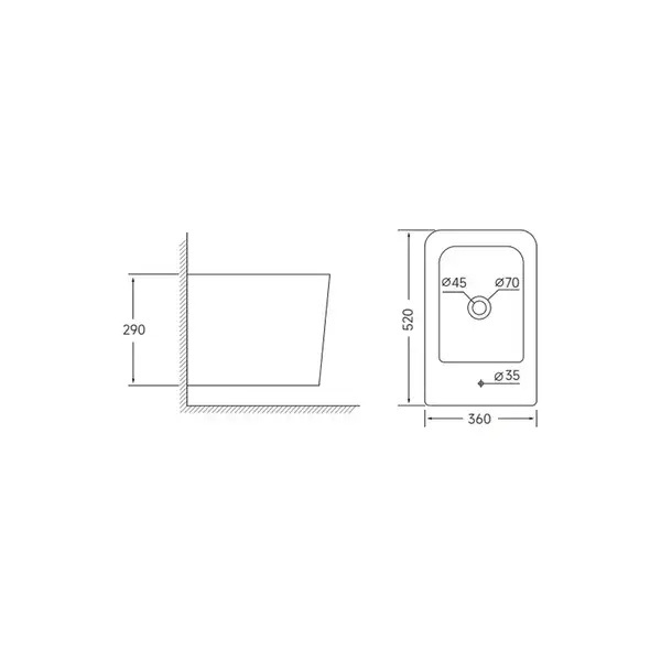 Mixxus QUADRO-0502 Біде підвісне, біле (MI6713) Mixxus QUADRO-0502 Біде підвісне, біле (MI6713)