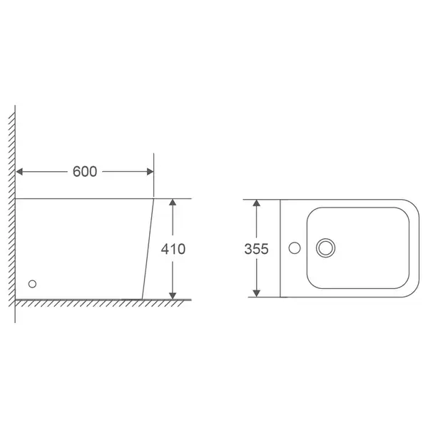 Біде підлогове MIXXUS PREMIUM QUADRO-0601 600х355х410mm (MP6589)