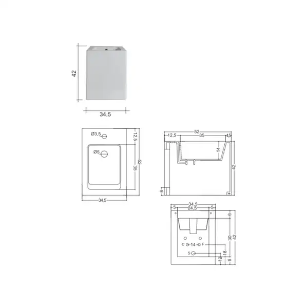 Nic-Design Біде підлогове Nic Design Cool 34,5х52х42 см, білий глянець (004230001)
