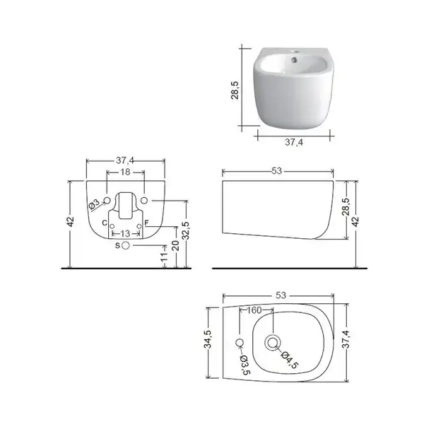 Nic-Design Біде підвісне Nic Design Ovvio 37,4х53х28,5 см, Fard глянець (004434072) Nic-Design Біде підвісне Nic Design Ovvio 37,4х53х28,5 см, Fard глянець (004434072)