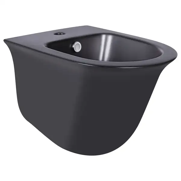 Биде подвесное Qtap Virgo 485х345х365 Matt black QT1855051FMB Биде подвесное Qtap Virgo 485х345х365 Matt black QT1855051FMB