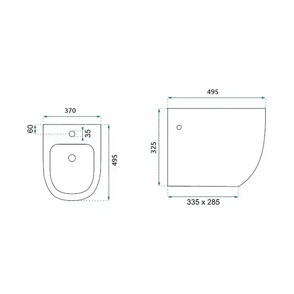 Подвесное биде REA CARLO MINI GOLD WHITE (REA-C2288) Подвесное биде REA CARLO MINI GOLD WHITE (REA-C2288)